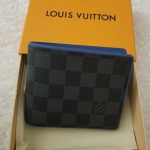 Louis Vuitton Blue Damier Mens Wallet